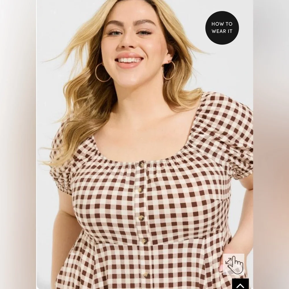 Torrid Mini Rayon Slub Button Front Skater Dress size 00 - Picture 2 of 10